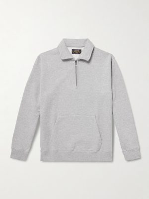 Slim-Fit Cotton-Jersey Half-Zip Sweatshirt