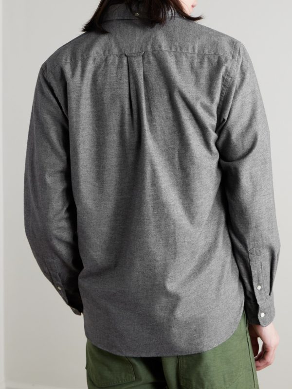 Button-Down Collar Cotton-Flannel Shirt - BK Button-Down Collar Cotton-Flannel Shirt - BK