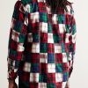 Button-Down Collar Patchworked Checked Wool-Madras Shirt - BK Button-Down Collar Patchworked Checked Wool-Madras Shirt - BK