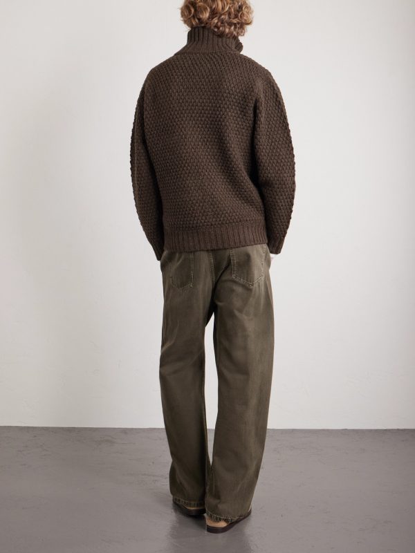 Zip-Up Wool Sweater - BK Zip-Up Wool Sweater - BK
