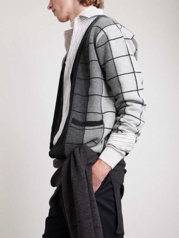 Checked Wool Cardigan - CU