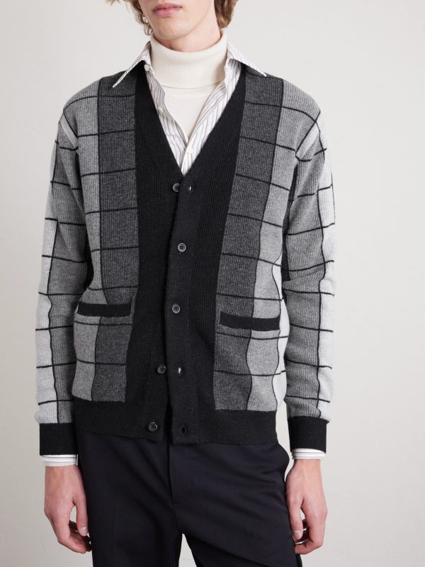 Checked Wool Cardigan - FR