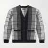 Checked Wool Cardigan