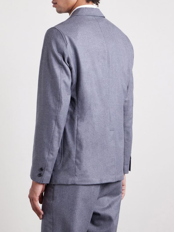 Wool-Blend Flannel Blazer - BK