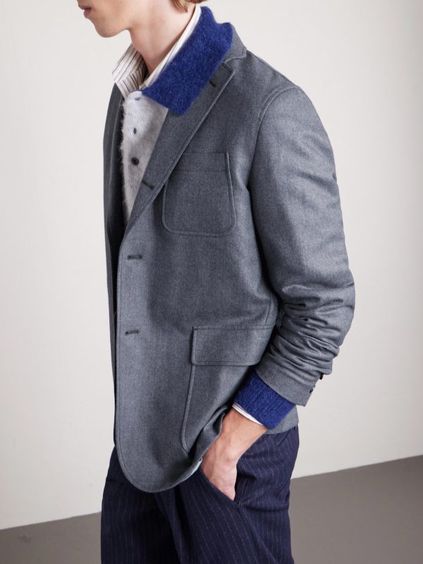 Wool-Blend Flannel Blazer - E2