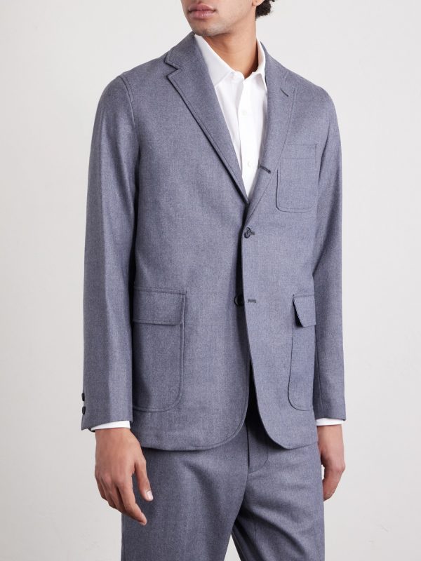 Wool-Blend Flannel Blazer - FR