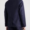 Wool-Blend Flannel Blazer - BK Wool-Blend Flannel Blazer - BK
