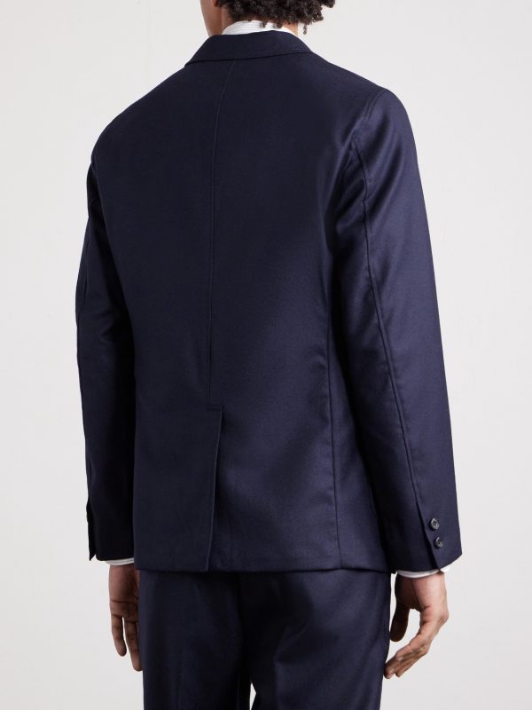 Wool-Blend Flannel Blazer - BK Wool-Blend Flannel Blazer - BK