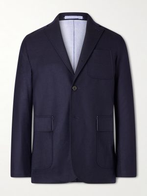 Wool-Blend Flannel Blazer