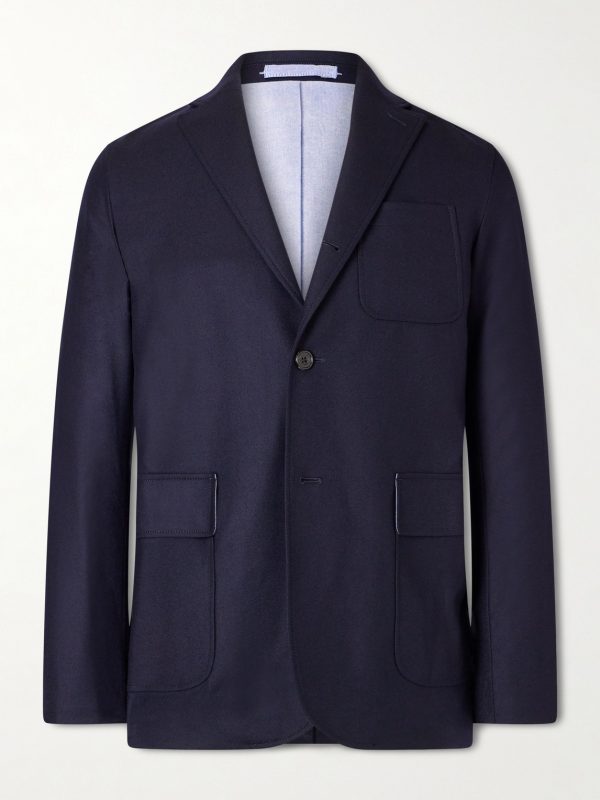 Wool-Blend Flannel Blazer Wool-Blend Flannel Blazer