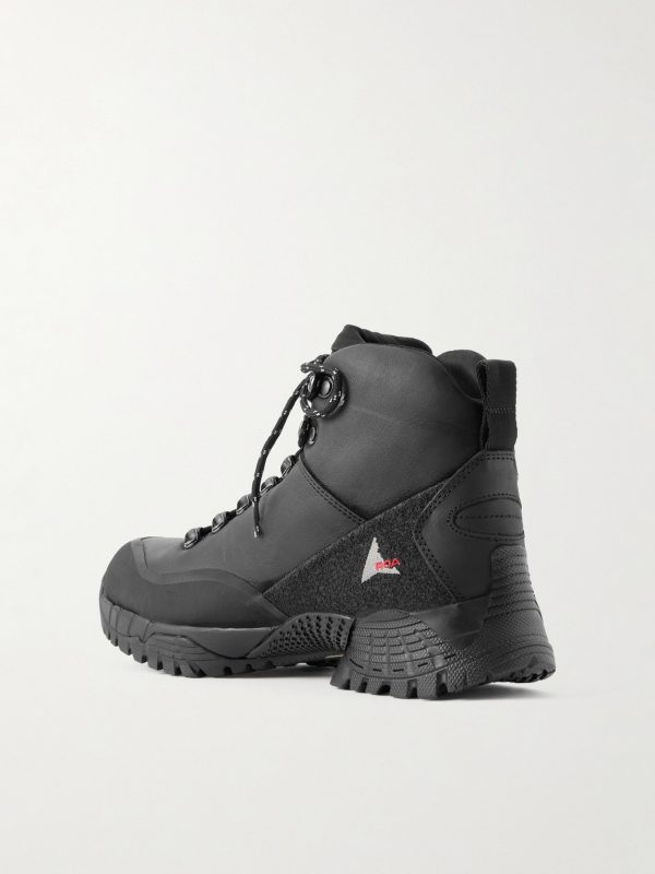 Andreas Hybrid Rubber-Trimmed Leather Hiking Boots - BK Andreas Hybrid Rubber-Trimmed Leather Hiking Boots - BK
