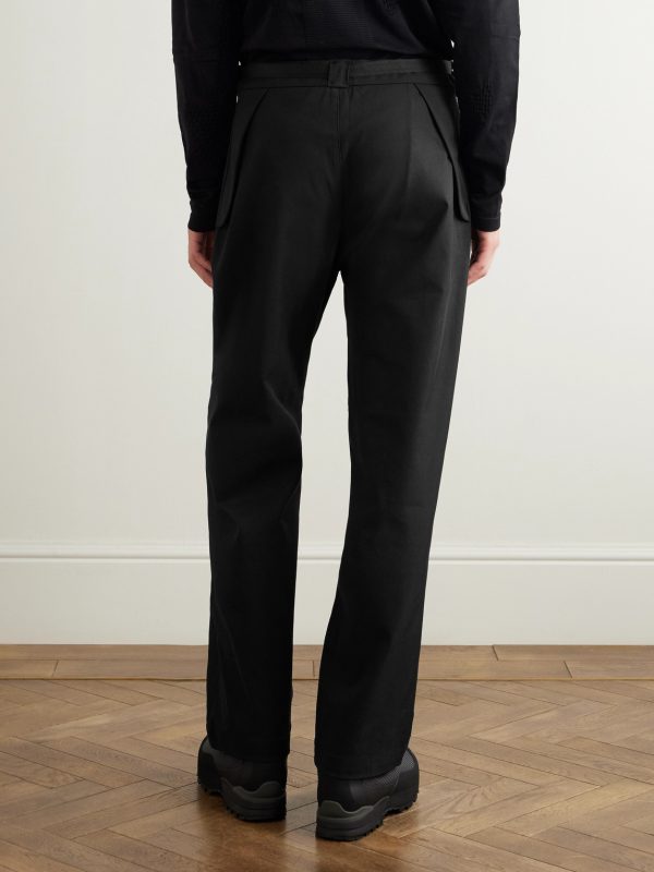 Slim-Fit Straight-Leg Logo-Embroidered Belted Cotton-Blend Twill Trousers - BK