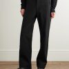 Slim-Fit Straight-Leg Logo-Embroidered Belted Cotton-Blend Twill Trousers - FR