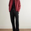 Slim-Fit Straight-Leg Logo-Embroidered Belted Cotton-Blend Twill Trousers - OU