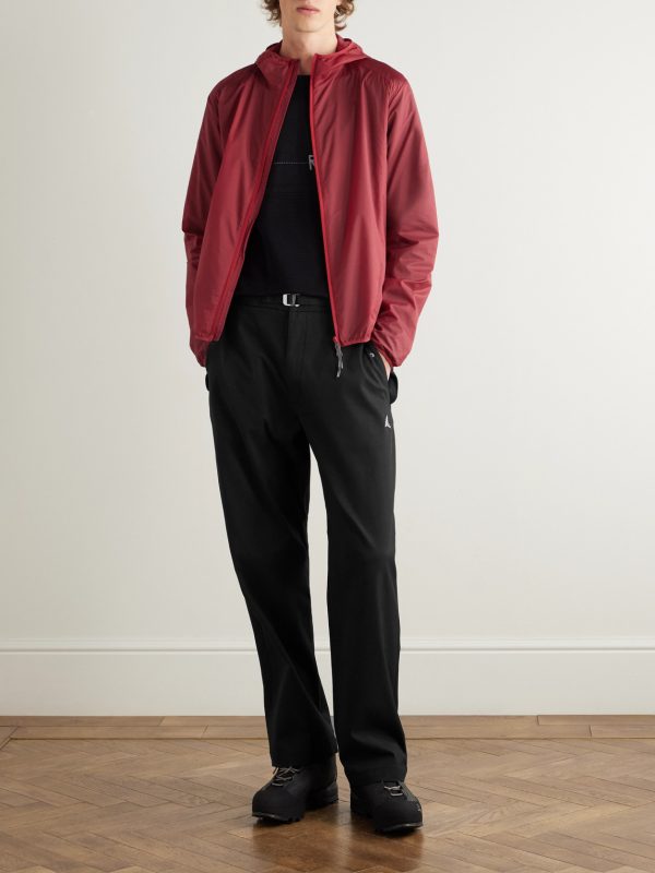 Slim-Fit Straight-Leg Logo-Embroidered Belted Cotton-Blend Twill Trousers - OU