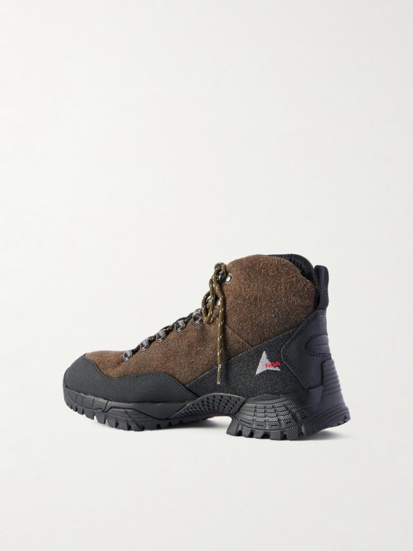 Andreas Hybrid Rubber-Trimmed Suede Hiking Boots - BK