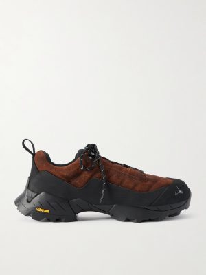 Katharina Rubber and Leather-Trimmed Brushed-Suede Hiking Sneakers Katharina Rubber and Leather-Trimmed Brushed-Suede Hiking Sneakers
