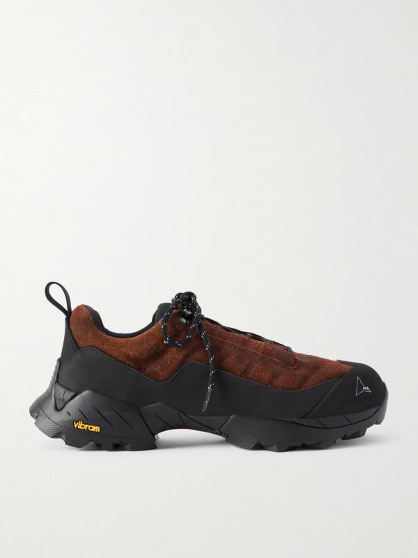 Katharina Rubber and Leather-Trimmed Brushed-Suede Hiking Sneakers Katharina Rubber and Leather-Trimmed Brushed-Suede Hiking Sneakers