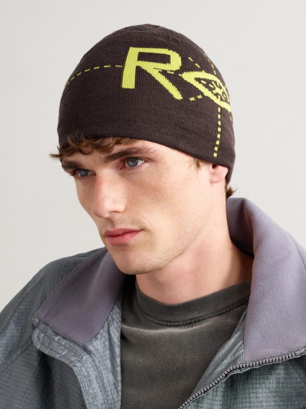 Dial Jacquard-Knit Virgin Wool-Blend Beanie - OU