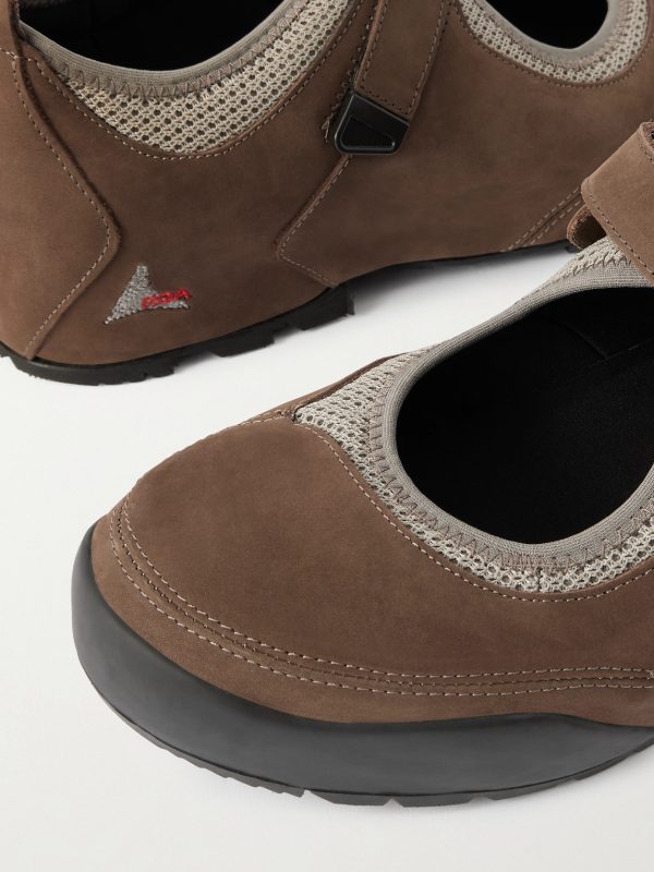 Loie Mesh-Trimmed Nubuck Sneakers - CU Loie Mesh-Trimmed Nubuck Sneakers - CU