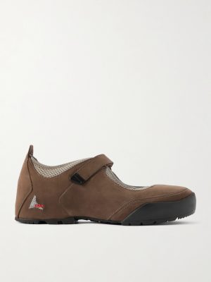 Loie Mesh-Trimmed Nubuck Sneakers Loie Mesh-Trimmed Nubuck Sneakers