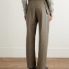 Slim-Fit Straight-Leg Logo-Embroidered Belted Cotton-Blend Twill Trousers - BK