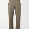 Slim-Fit Straight-Leg Logo-Embroidered Belted Cotton-Blend Twill Trousers