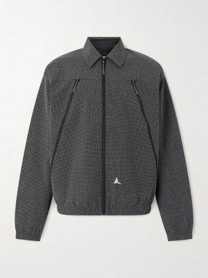 Lamon Logo-Embroidered Micro-Check Shell Jacket Lamon Logo-Embroidered Micro-Check Shell Jacket