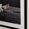 Framed 1969 Apollo 12, Adjusting The Flag Print, 16" x 20" - CU Framed 1969 Apollo 12, Adjusting The Flag Print, 16" x 20" - CU