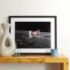 Framed 1969 Apollo 12, Adjusting The Flag Print, 16" x 20" - OU Framed 1969 Apollo 12, Adjusting The Flag Print, 16" x 20" - OU