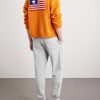Western Athletic Embroidered Cotton-Blend Jersey Sweatpants - BK Western Athletic Embroidered Cotton-Blend Jersey Sweatpants - BK