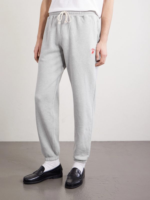 Western Athletic Embroidered Cotton-Blend Jersey Sweatpants - FR Western Athletic Embroidered Cotton-Blend Jersey Sweatpants - FR