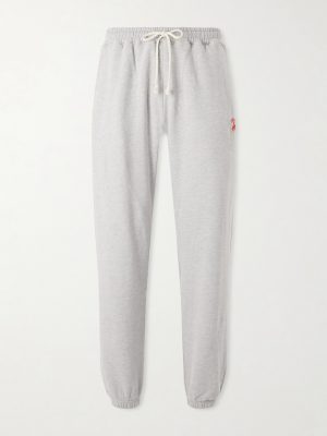 Western Athletic Embroidered Cotton-Blend Jersey Sweatpants Western Athletic Embroidered Cotton-Blend Jersey Sweatpants
