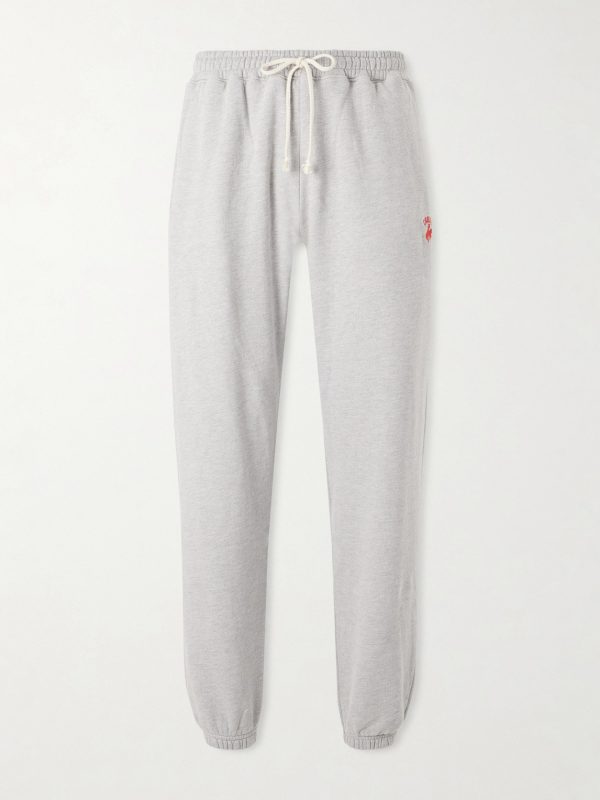Western Athletic Embroidered Cotton-Blend Jersey Sweatpants Western Athletic Embroidered Cotton-Blend Jersey Sweatpants