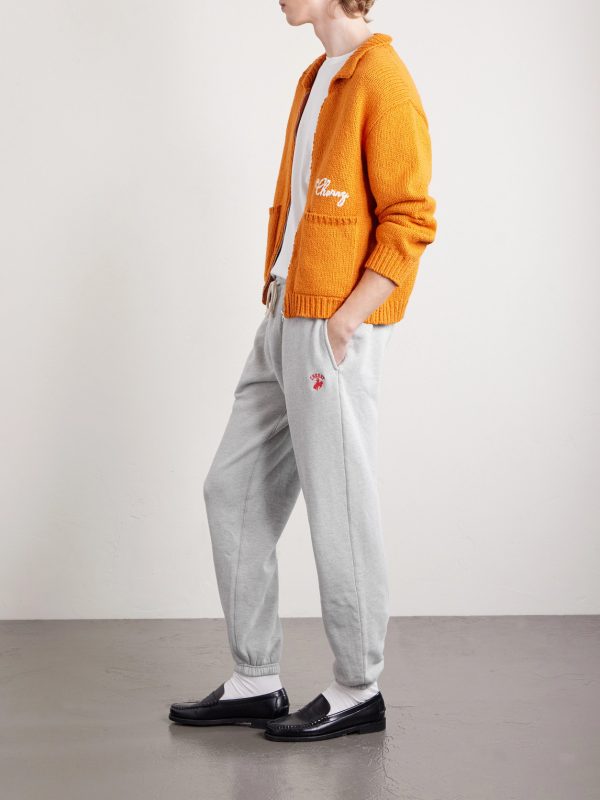 Western Athletic Embroidered Cotton-Blend Jersey Sweatpants - OU Western Athletic Embroidered Cotton-Blend Jersey Sweatpants - OU