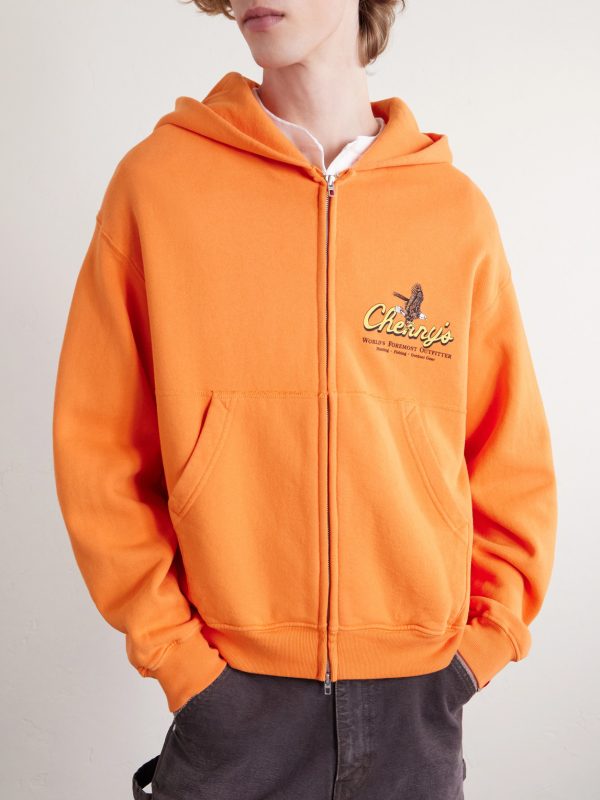 Logo-Print Cotton-Jersey Zip-Up Hoodie - FR Logo-Print Cotton-Jersey Zip-Up Hoodie - FR