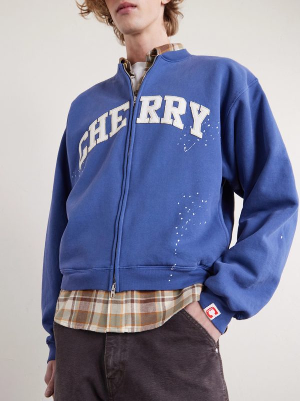 Logo-Appliquéd Cotton-Jersey Zip-Up Sweatshirt - FR Logo-Appliquéd Cotton-Jersey Zip-Up Sweatshirt - FR
