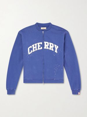 Logo-Appliquéd Cotton-Jersey Zip-Up Sweatshirt