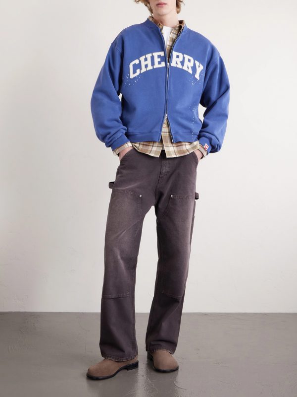 Logo-Appliquéd Cotton-Jersey Zip-Up Sweatshirt - OU Logo-Appliquéd Cotton-Jersey Zip-Up Sweatshirt - OU