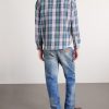 Cropped Checked Cotton-Flannel Shirt - BK Cropped Checked Cotton-Flannel Shirt - BK
