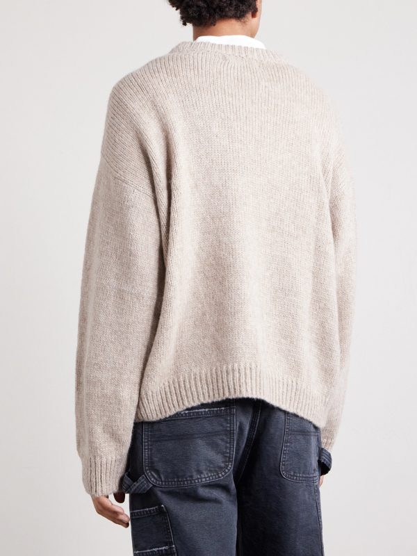 Logo-Embroidered Alpaca-Blend Sweater - BK Logo-Embroidered Alpaca-Blend Sweater - BK