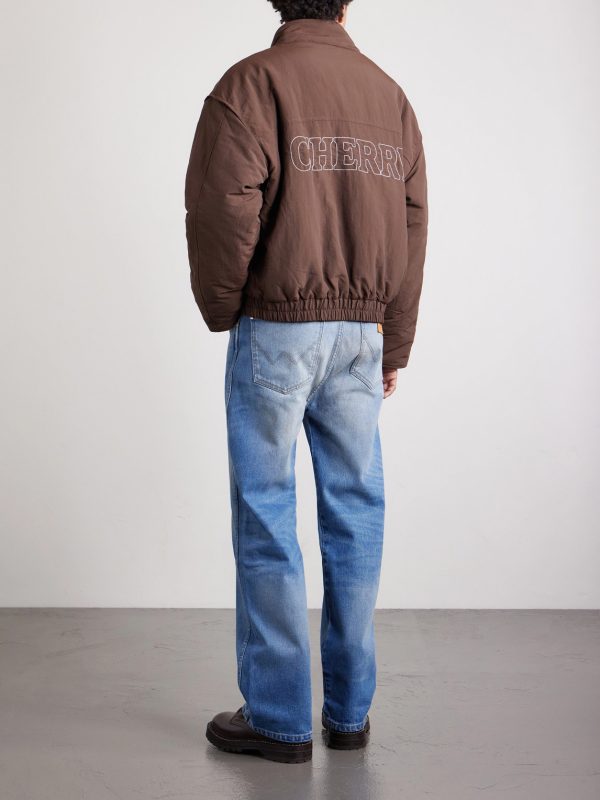 Pit Crew Logo-Embroidered Padded Nylon Jacket - BK Pit Crew Logo-Embroidered Padded Nylon Jacket - BK
