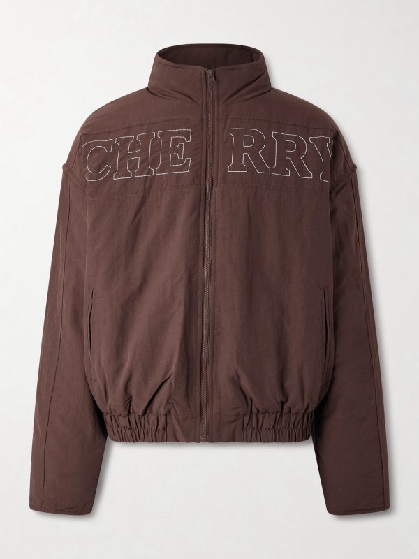 Pit Crew Logo-Embroidered Padded Nylon Jacket Pit Crew Logo-Embroidered Padded Nylon Jacket
