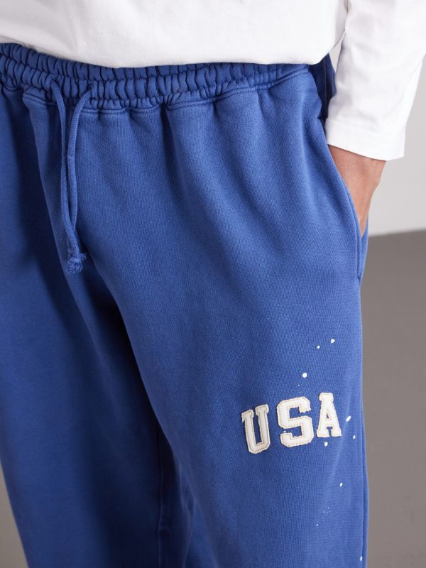 USA Parachute Appliquéd Cotton Sweatpants - CU USA Parachute Appliquéd Cotton Sweatpants - CU