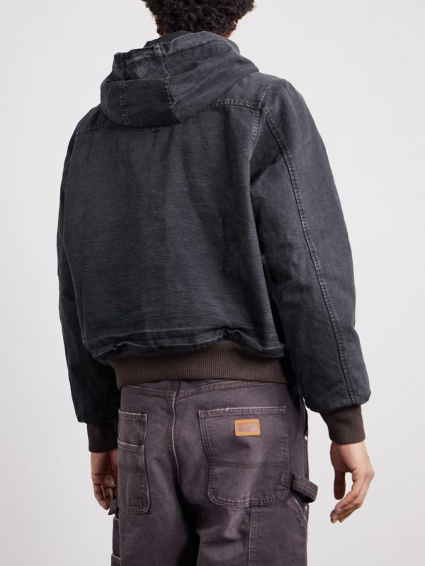 Logo-Appliquéd Cotton-Canvas Hooded Jacket - BK