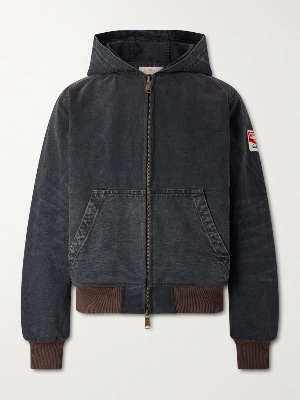 Logo-Appliquéd Cotton-Canvas Hooded Jacket