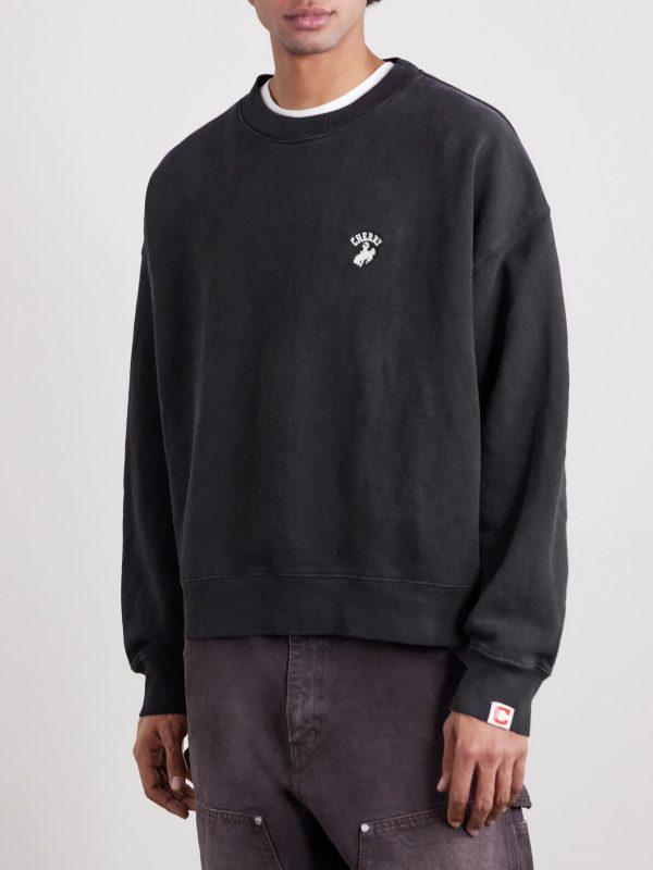 Western Athletic Logo-Embroidered Cotton-Fleece Sweatshirt - FR Western Athletic Logo-Embroidered Cotton-Fleece Sweatshirt - FR