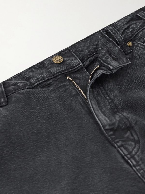 Wide-Leg Double-Knee Distressed Jeans - E1