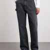 Wide-Leg Double-Knee Distressed Jeans - FR