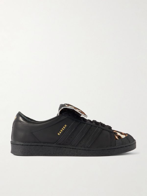 + Willy Chavarria Jabbar Leopard-Print Pony Hair-Trimmed Leather Sneakers
